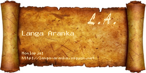 Langa Aranka névjegykártya